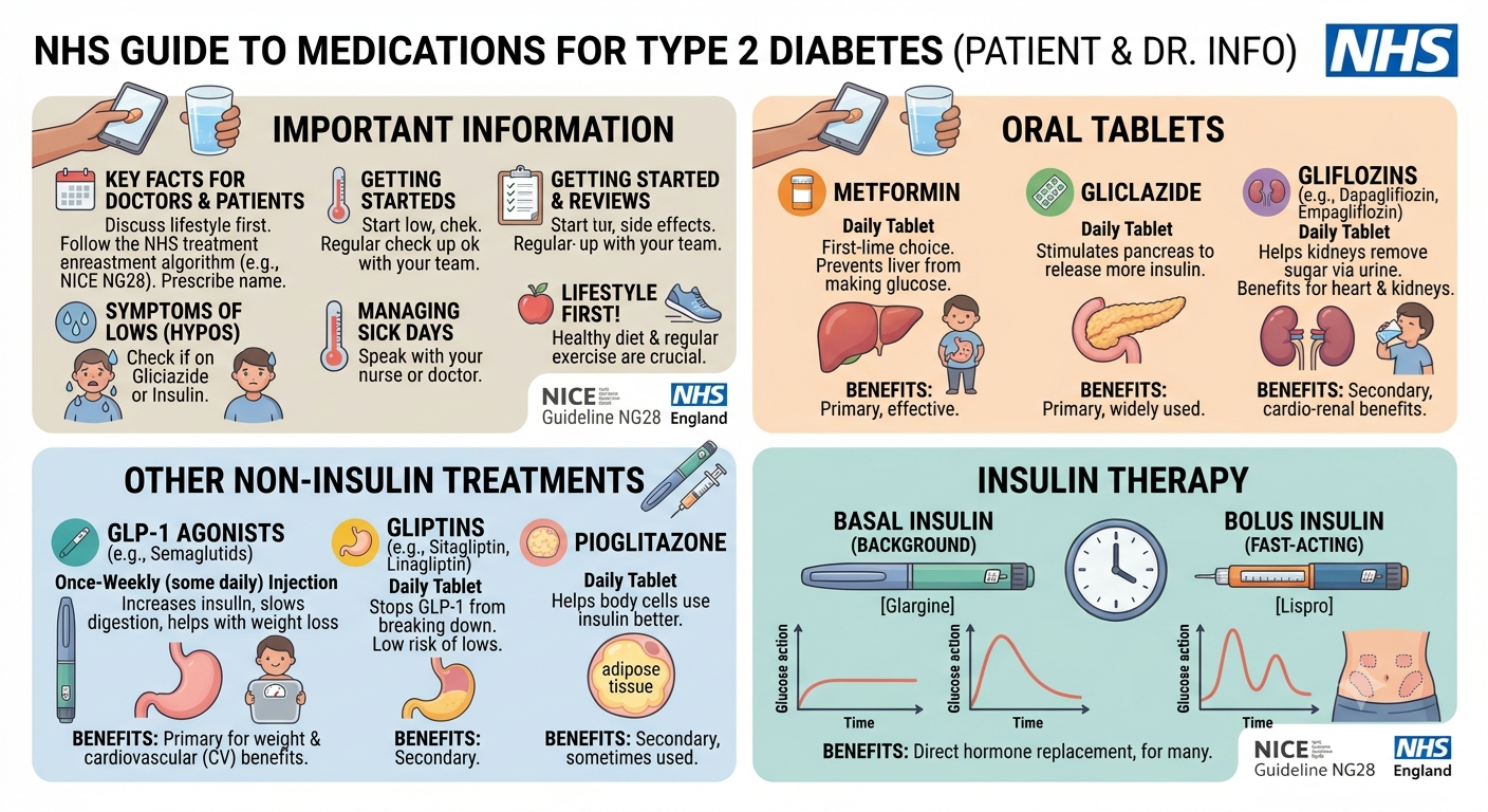NHS guide to medications for type 2 diabetes